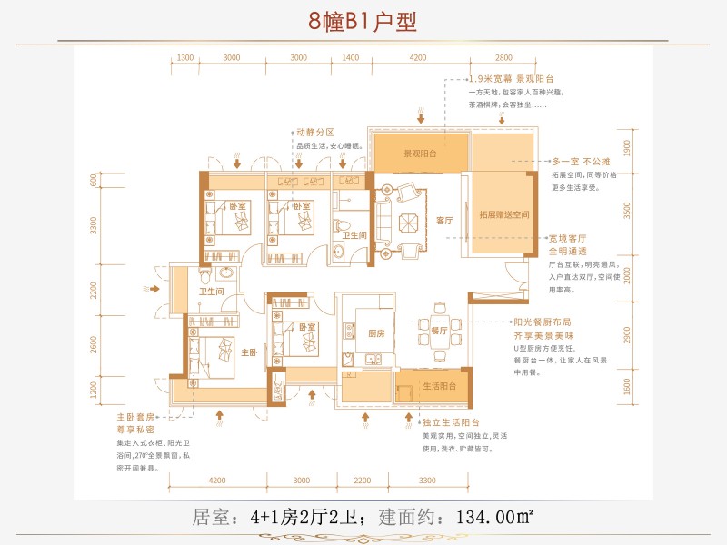 耒阳合兴顺湖城8栋B1户型