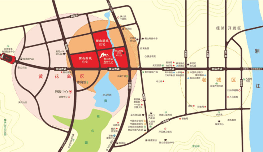 衡山新城区位图